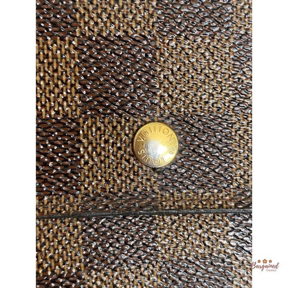 Authentic Louis Vuitton Brown Coated Canvas Damier Ebene Elise Compact Wallet - Picture 2 of 12